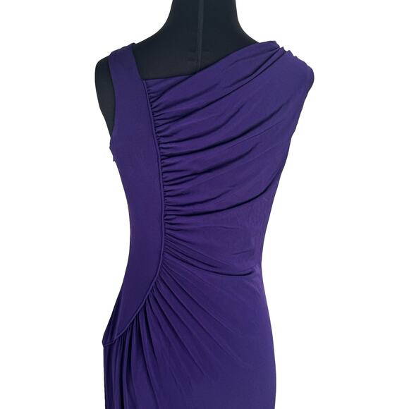 Calvin Klein Purple Ruched Asymmetrical Evening Gown – Size 6 - Picture 1 of 12